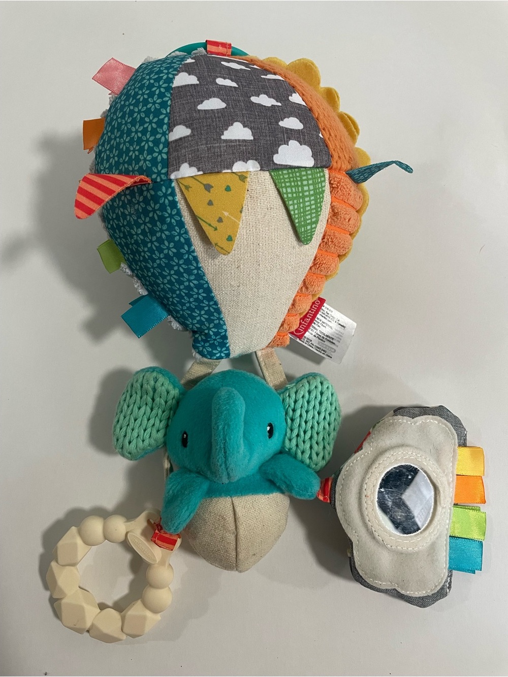 Infantino Playtime Pal Hot Air Balloon Sensory Toy Teether Plush Baby Toy